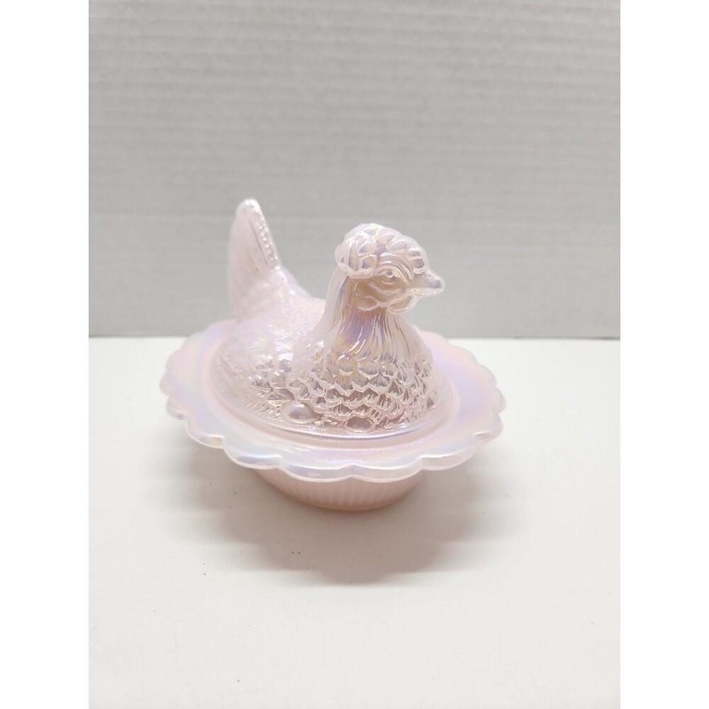 Mosser 6 1/2" Crown Tuscan Carnival Iridescent Hen On Nest Chicken On Nest - Picture 2 of 7